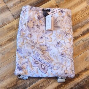 Victoria Secret Floral Lavender and Cream Beach Towel Backpack